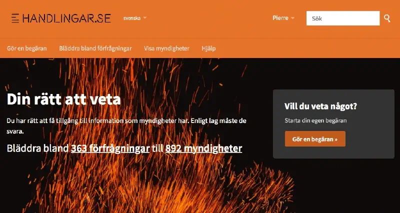 handlingar.se is an easy way for you to request a document, but also a good source of information on what datasets the Swedish government should release soon