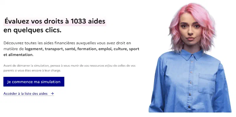 Screenshot of the French government&rsquo;s “1 jeune 1 solution” website